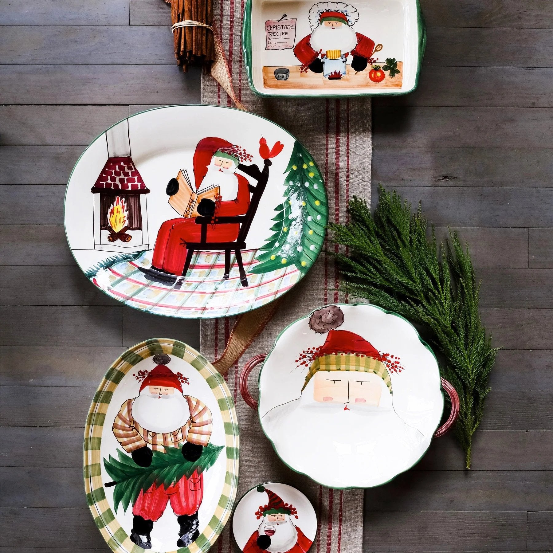 An image of Vietri Old St. Nick Cocktail Plates - Set Of 4