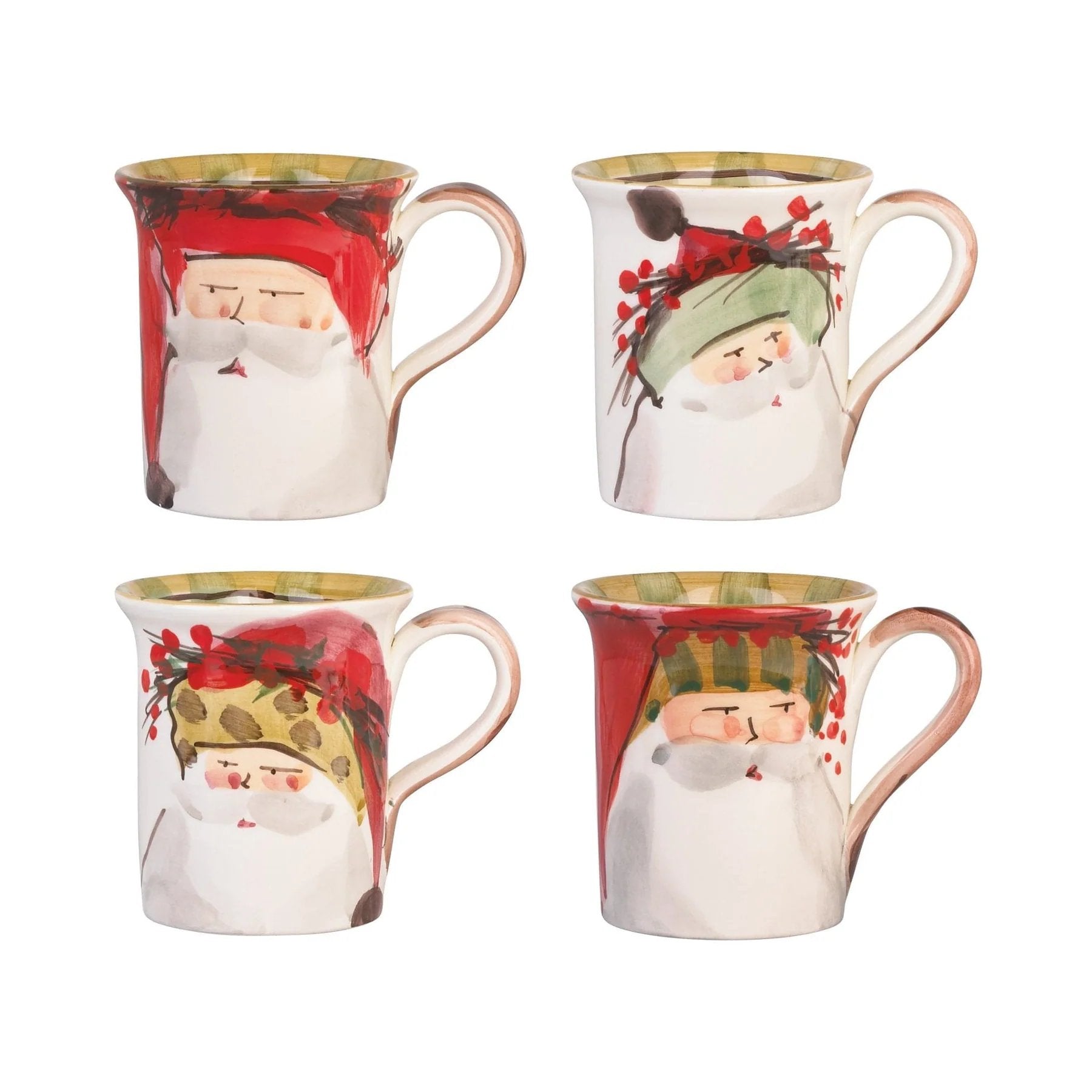 An image of Vietri Old St. Nick Assorted Mugs - Set Of 4