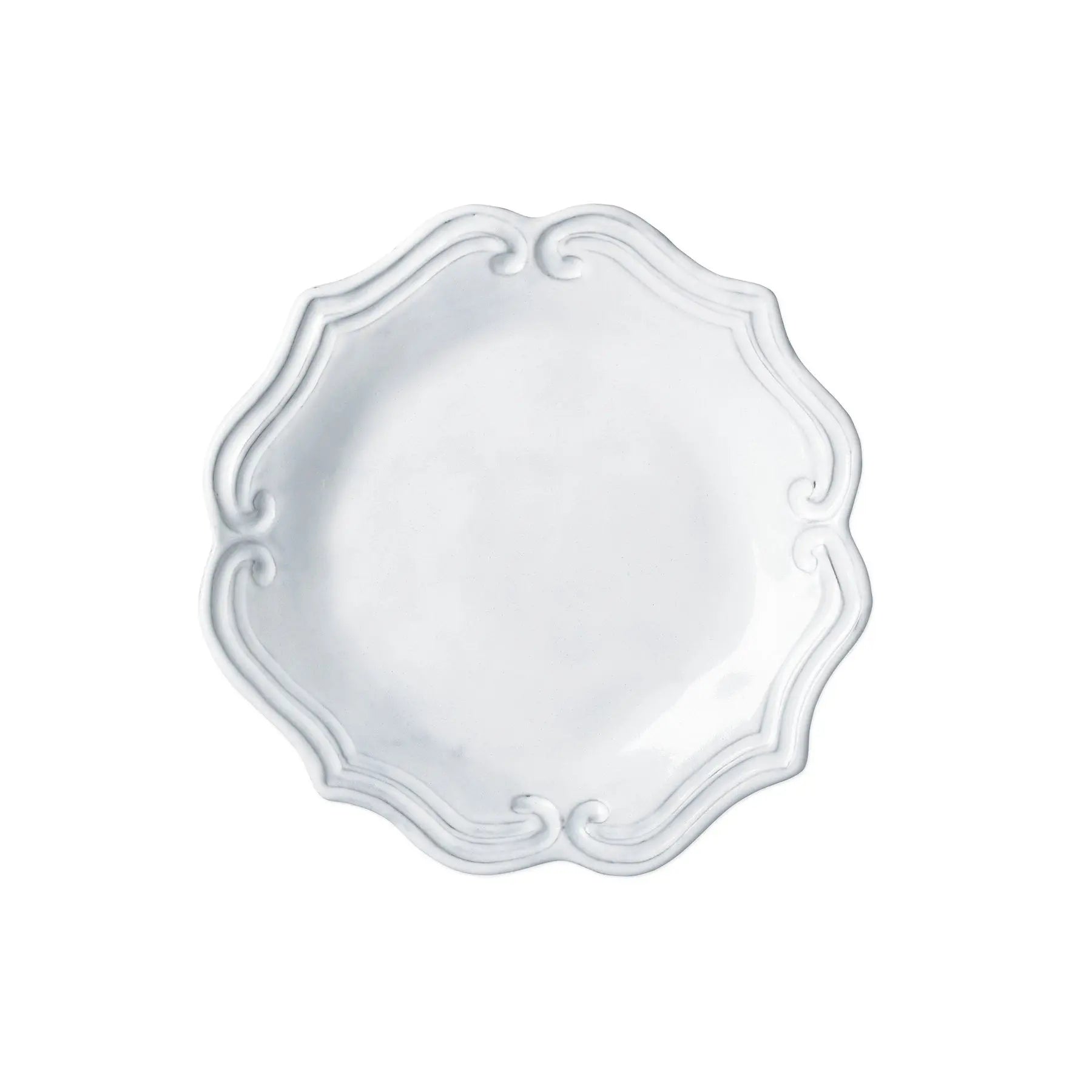 Vietri Incanto Baroque Salad Plate - White