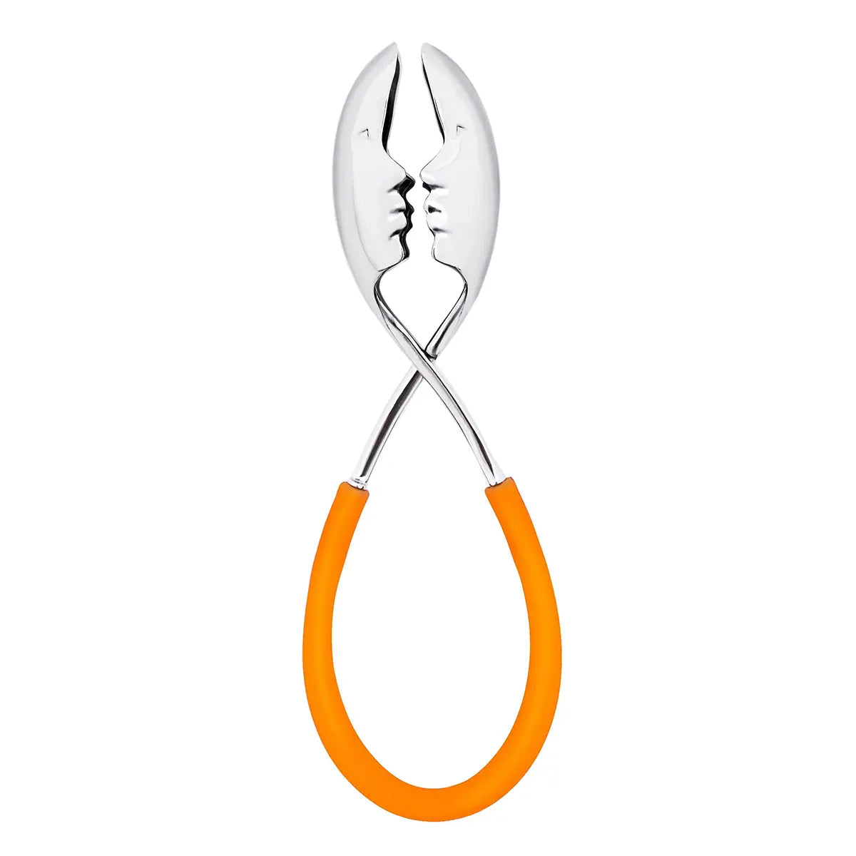 Casa Bugatti Molla Kiss Colored Polypropylene with Chrome Salad Tongs in Orange