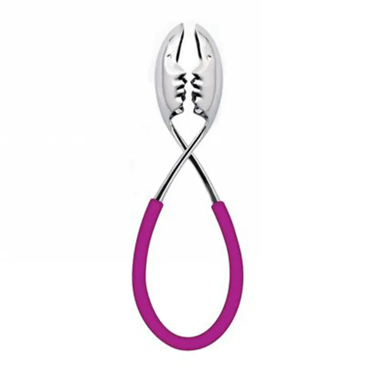 Casa Bugatti Molla Kiss Colored Polypropylene with Chrome Salad Tongs in Fuchsia