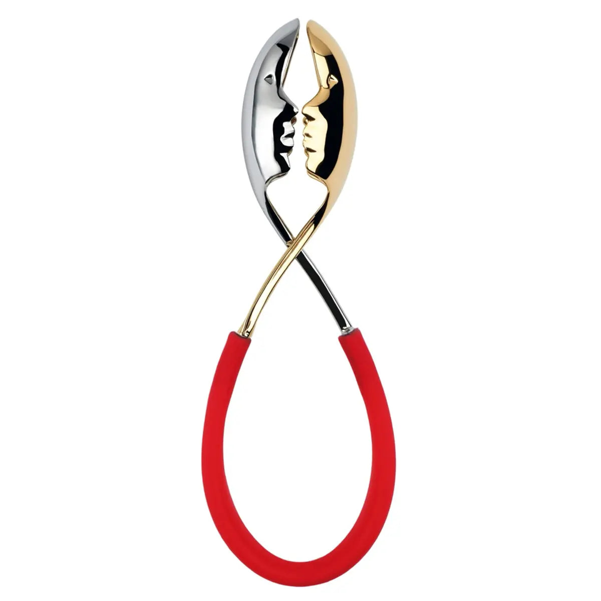 Casa Bugatti Kiss Colored Polypropylene with Chrome Gold Salad Tongs