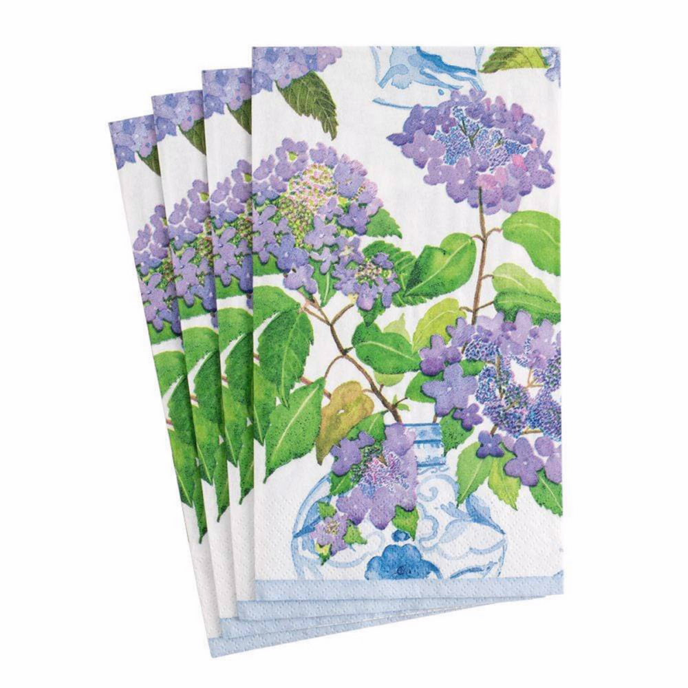 Caspari Hydrangeas And Porcelain Guest Towels