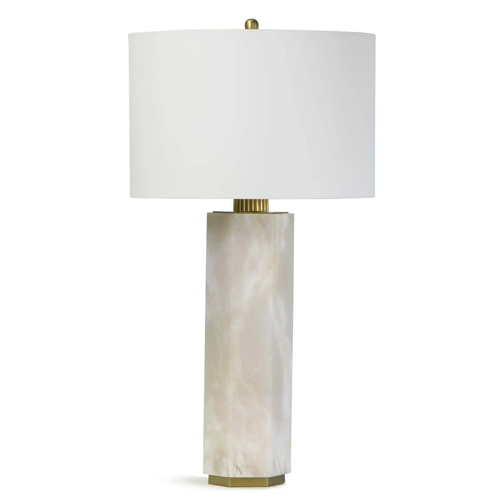 Regina Andrew Gear Alabaster Table Lamp Natural Stone H: 30.5"- 3 way 150 watts