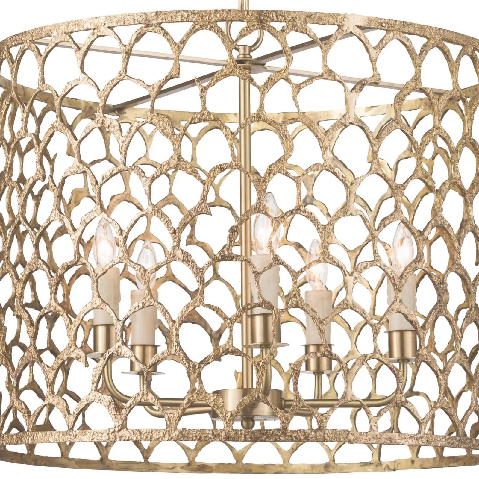 Regina Andrew Cabana Brass Chandelier H: 24" W: 23" - Natural Brass finish - 5 x 40 watts candelabra