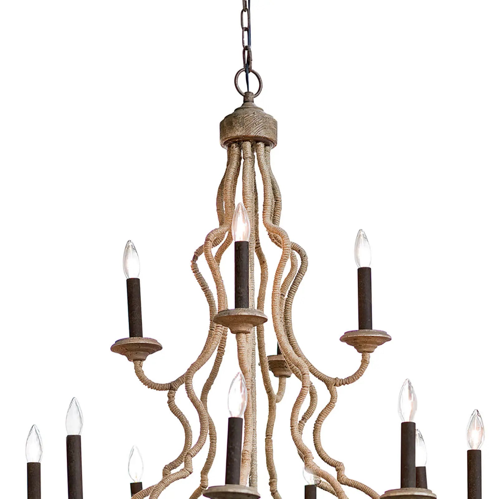 Regina Andrew Jute Chandelier H: 50" W: 34"- Natural Finish