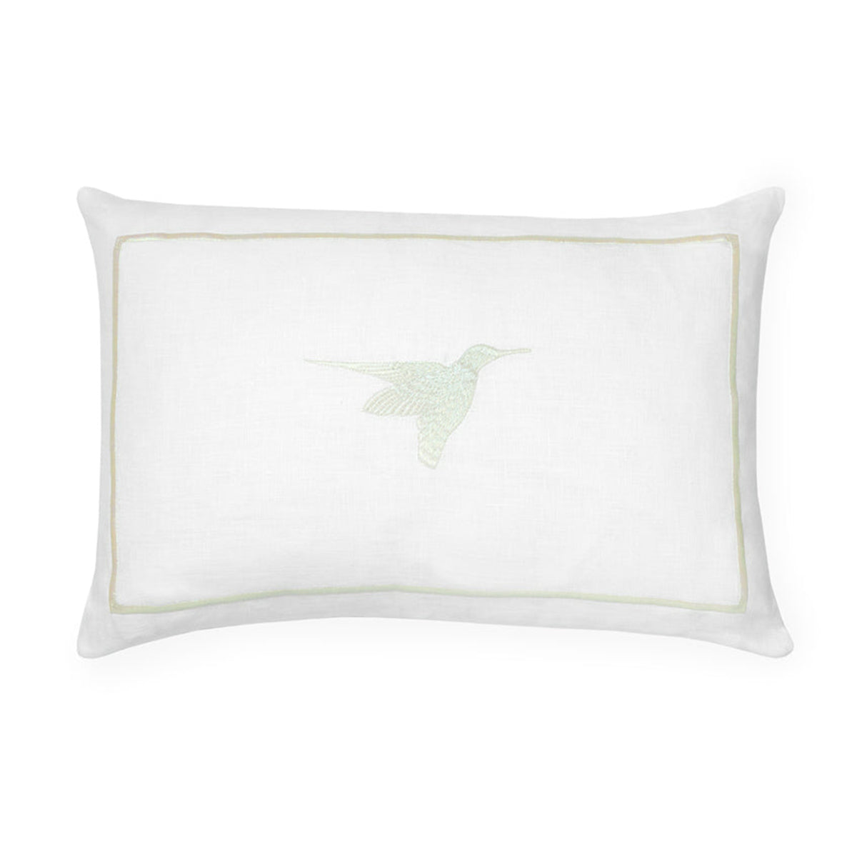 An image of Sferra Colibri Decorative Pillow 12 x 18 - White/ Iridescent