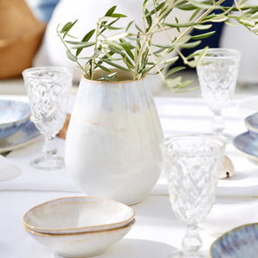 Casafina Sal Brisa Oval Vase on a dining table in a room