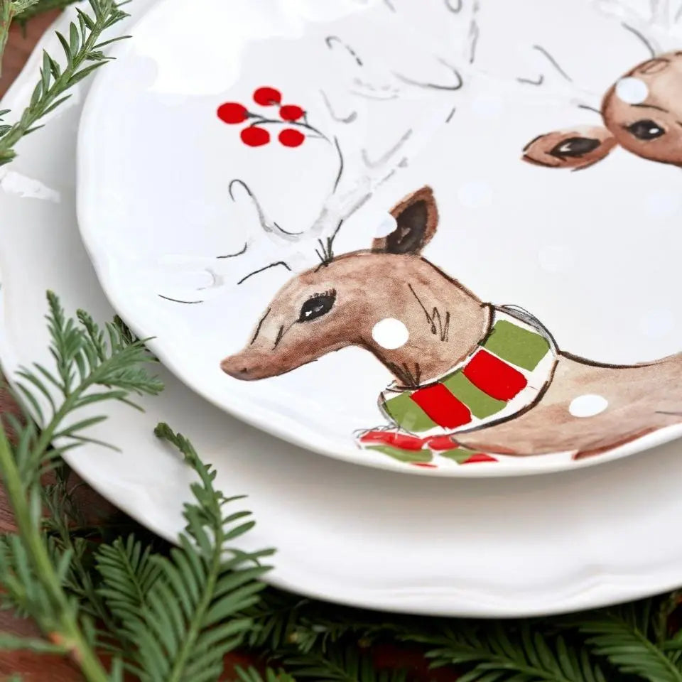 An image of Casafina Deer Friends Dessert Plates (Set of 4)