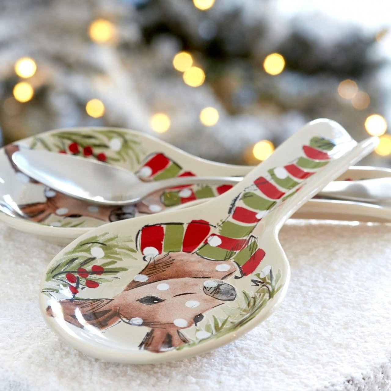 An image of Casafina Spoon Rest Deer Friends