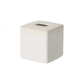Casafina Taormina Stoneware Tissue Box in White