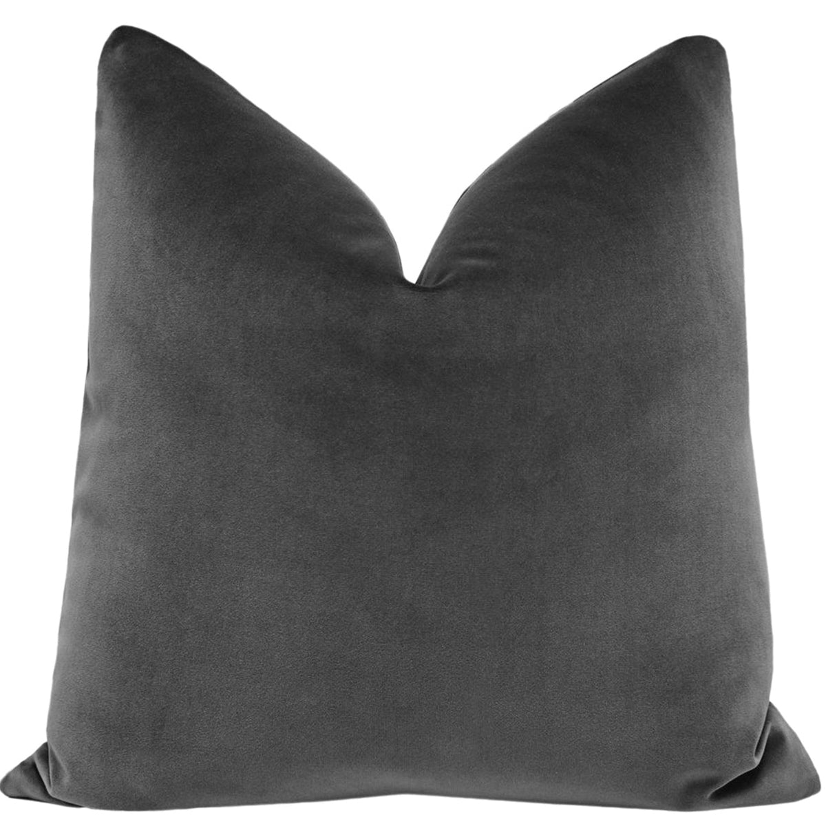 An image of Gracious Home Signature Velvet Graphite Decoraive Pillow 22x22