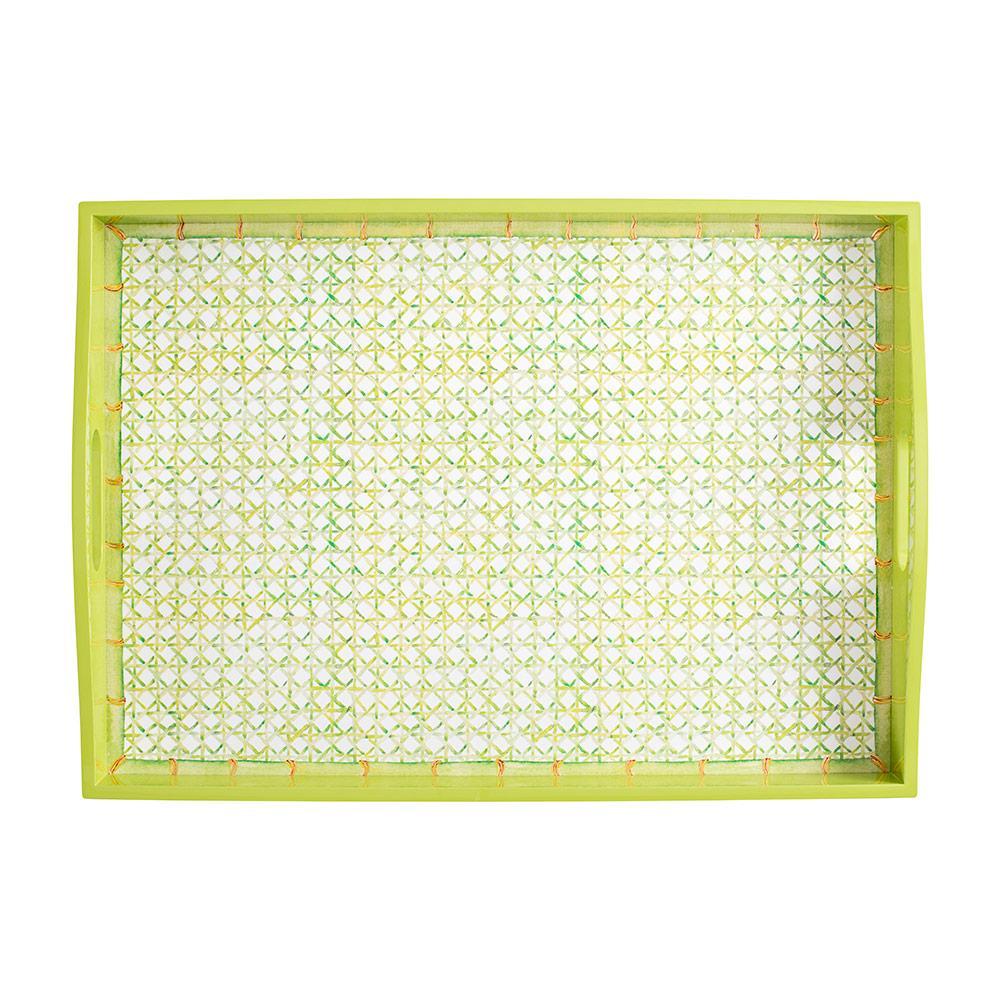 Caspari Trellis Lacquer Large Rectangle Tray