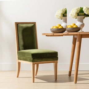 Made Goods Evan Velvet Side Chair in Cerused White Oak Liard Jade in a room