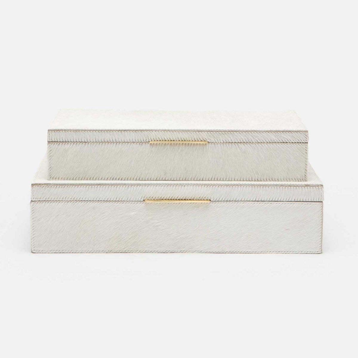 Made Goods, Ralston Box Set of 2 - Natural White, Hair-On-Hide