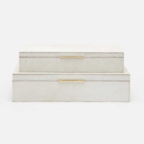 Made Goods, Ralston Box Set of 2 - Natural White, Hair-On-Hide