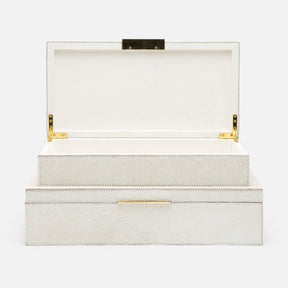 Made Goods, Ralston Box Set of 2 - Natural White, Hair-On-Hide