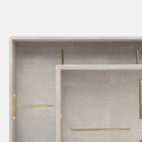 Made Goods Daina Tray set of 2 in Sand Realistic Faux Shagreen