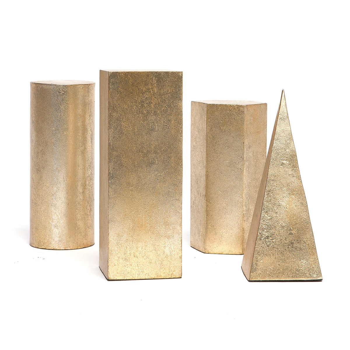 An image of Made Goods Wright Object Small set of 4 in Vintage Brass, Metal