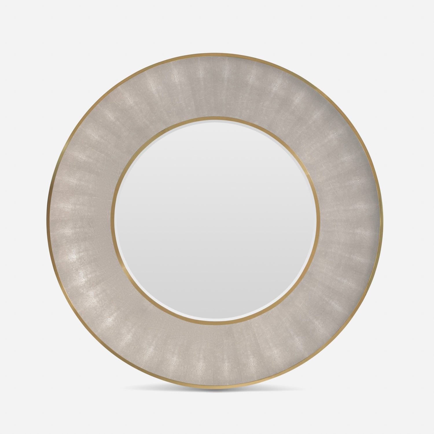 Made Goods Armond Mirror in Sand Faux Shagreen/ Brass 50" D