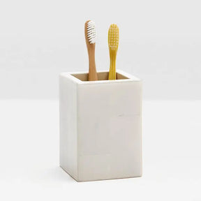 Pigeon and Poodle Arles Brush Holder in White Faux Horn