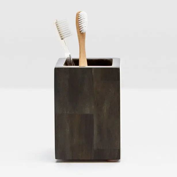 Pigeon and Poodle Arles Brush Holder in Dark Faux Horn