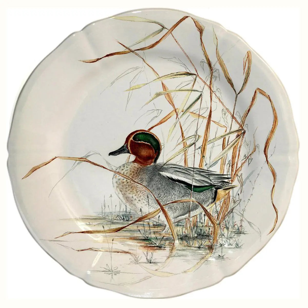 GIEN DESSERT PLATE DUCK- SOLOGNE