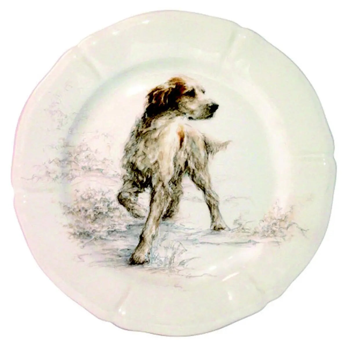 GIEN DESSERT PLATE ENGLISH SETTER- SOLOGNE