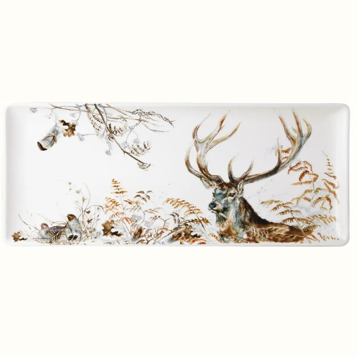 An image of GIEN B 1 OBLONG SERVING TRAY STAG- SOLOGNE