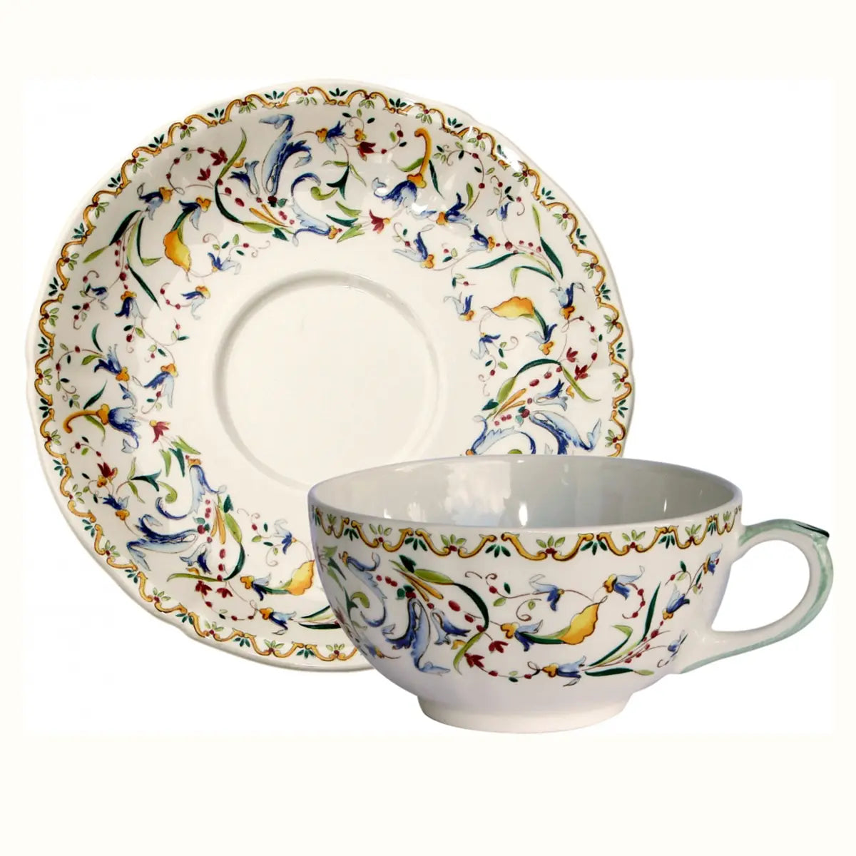 GIEN B 2 BREAKFAST CUPS/SAUCERS- TOSCANA