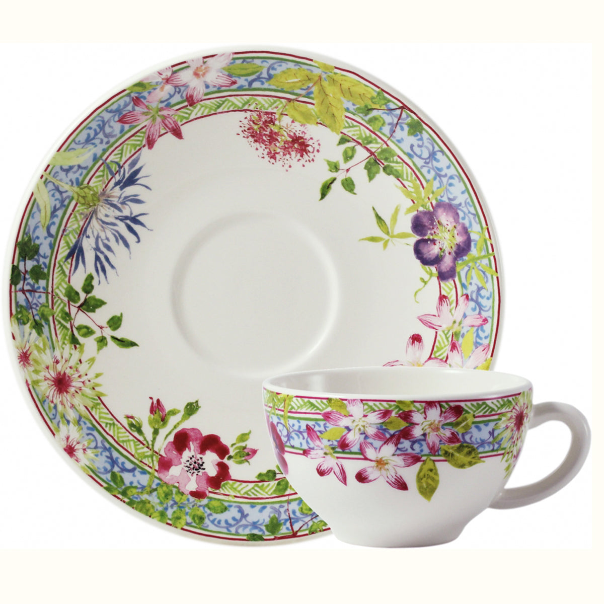 Gien Millefleurs Breakfast Cup & Saucer