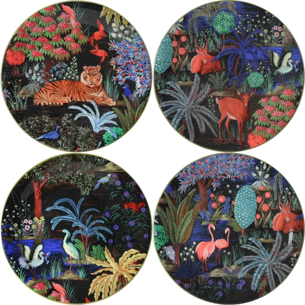 Gien B 4 Jardin Du Palais Dessert Plates Assorted  