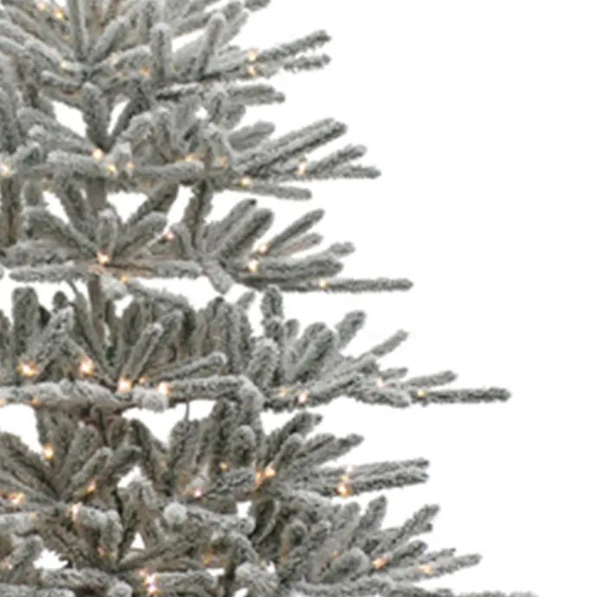 An image of Kurt Adler Pre-Lit LED Warm White Flocked Vail Pine Tree - 7ft