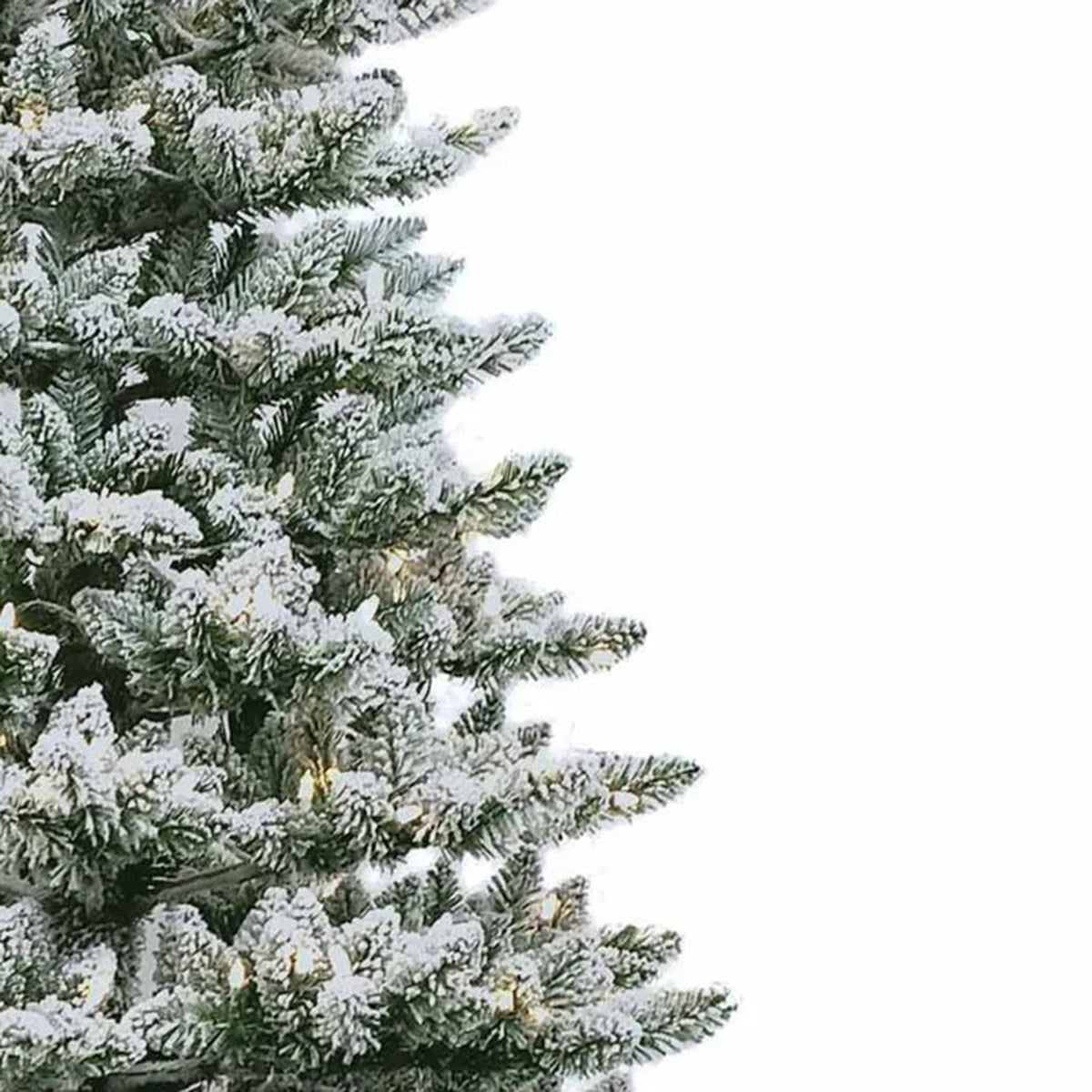 An image of Kurt Adler Pre-Lit Warm White LED Snow Pine Tree - 7.5ft