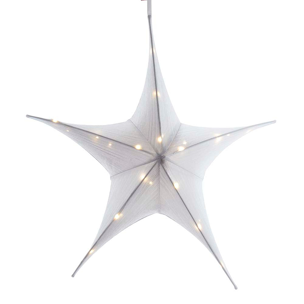 An image of Kurt Adler Battery-Operated Silver Foldable 3D Star