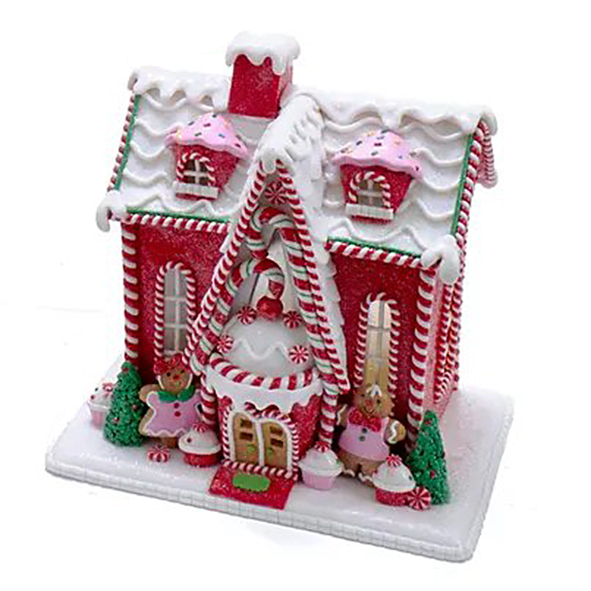 An image of Kurt Adler LED Gingerbread House with Cupcake