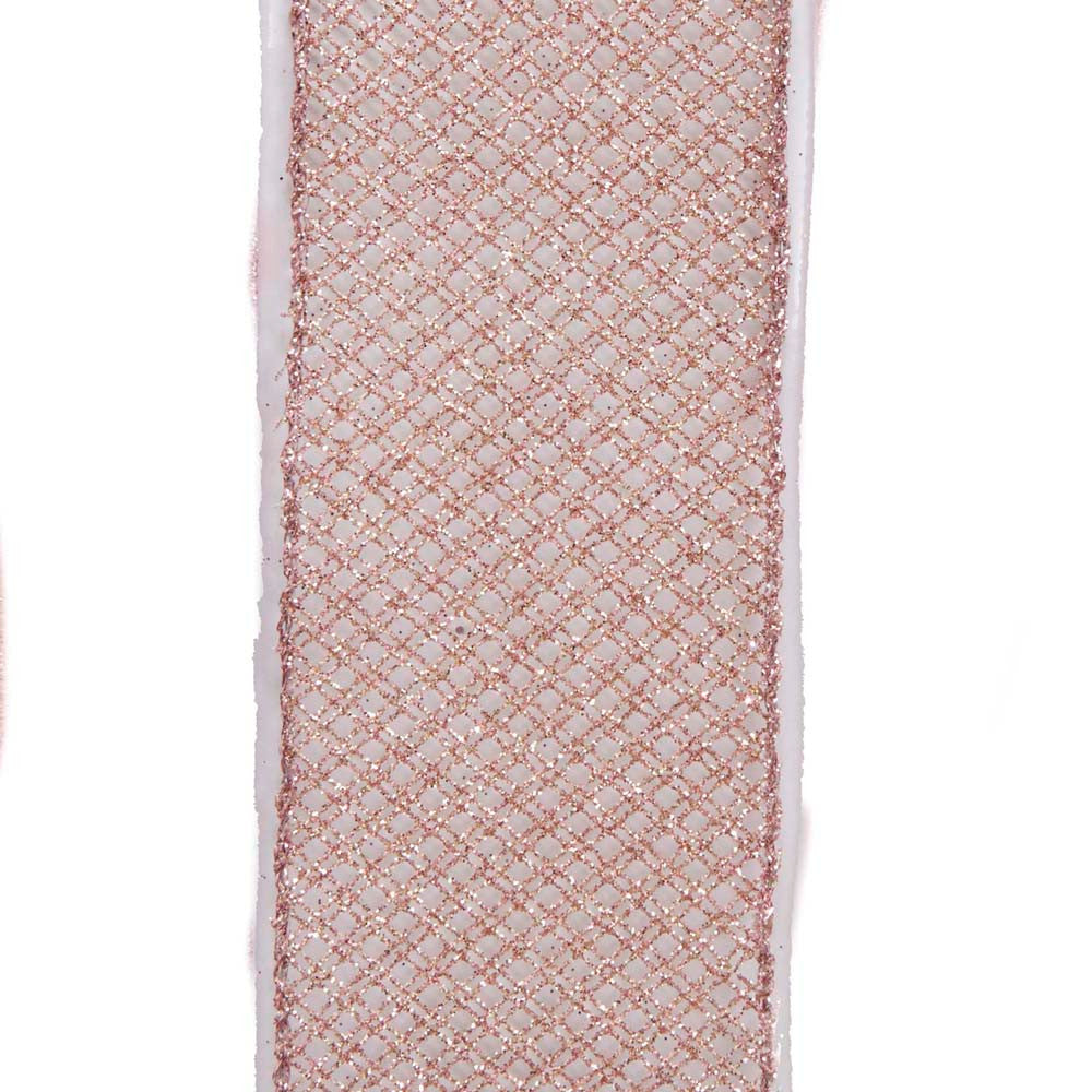 Kurt Adler Mauve Pink Mesh Ribbon - 2.5in, 10yd