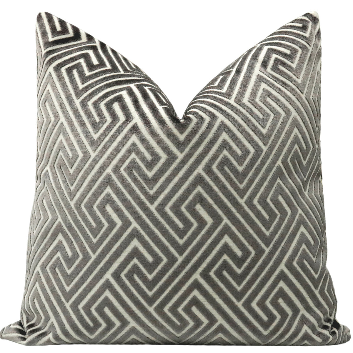 Gracious Home Roman Cut Velvet Graphite Decorative Pillow 22x22