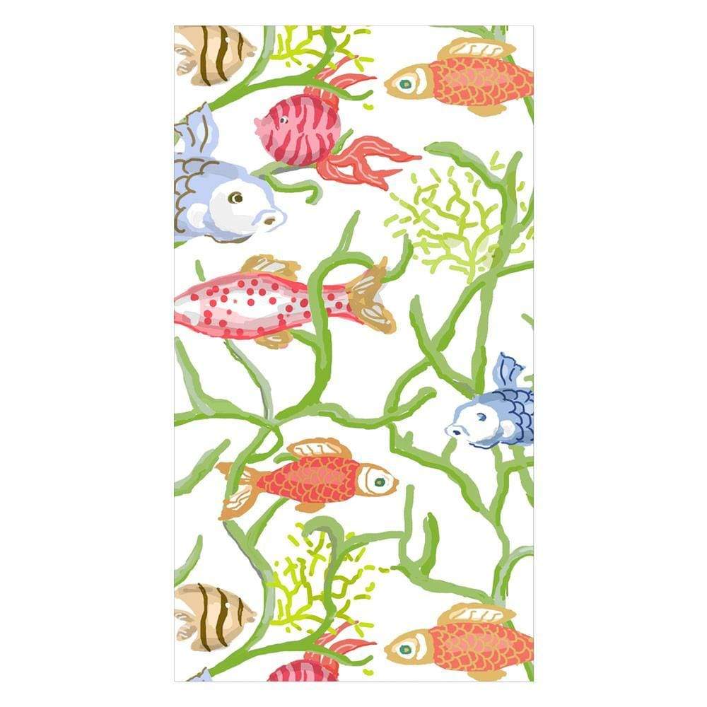 An image of Caspari Tropical Reef Paper Guest Towel