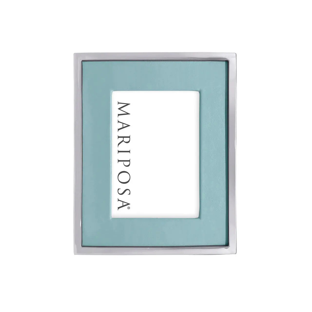 Mariposa Teal Leather with Metal Border 5 by 7 Frame