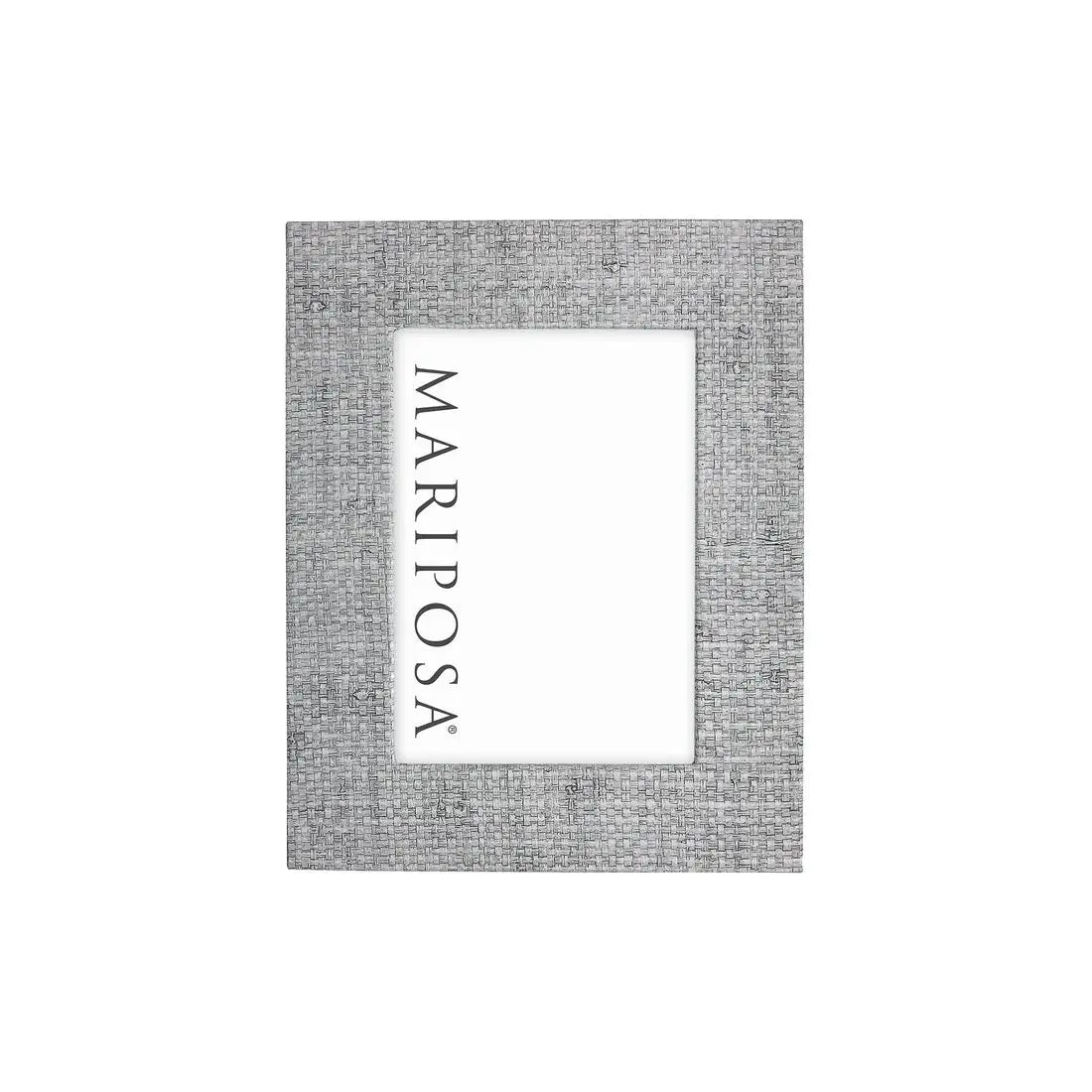 Mariposa Pale Gray Faux Grasscloth Frame