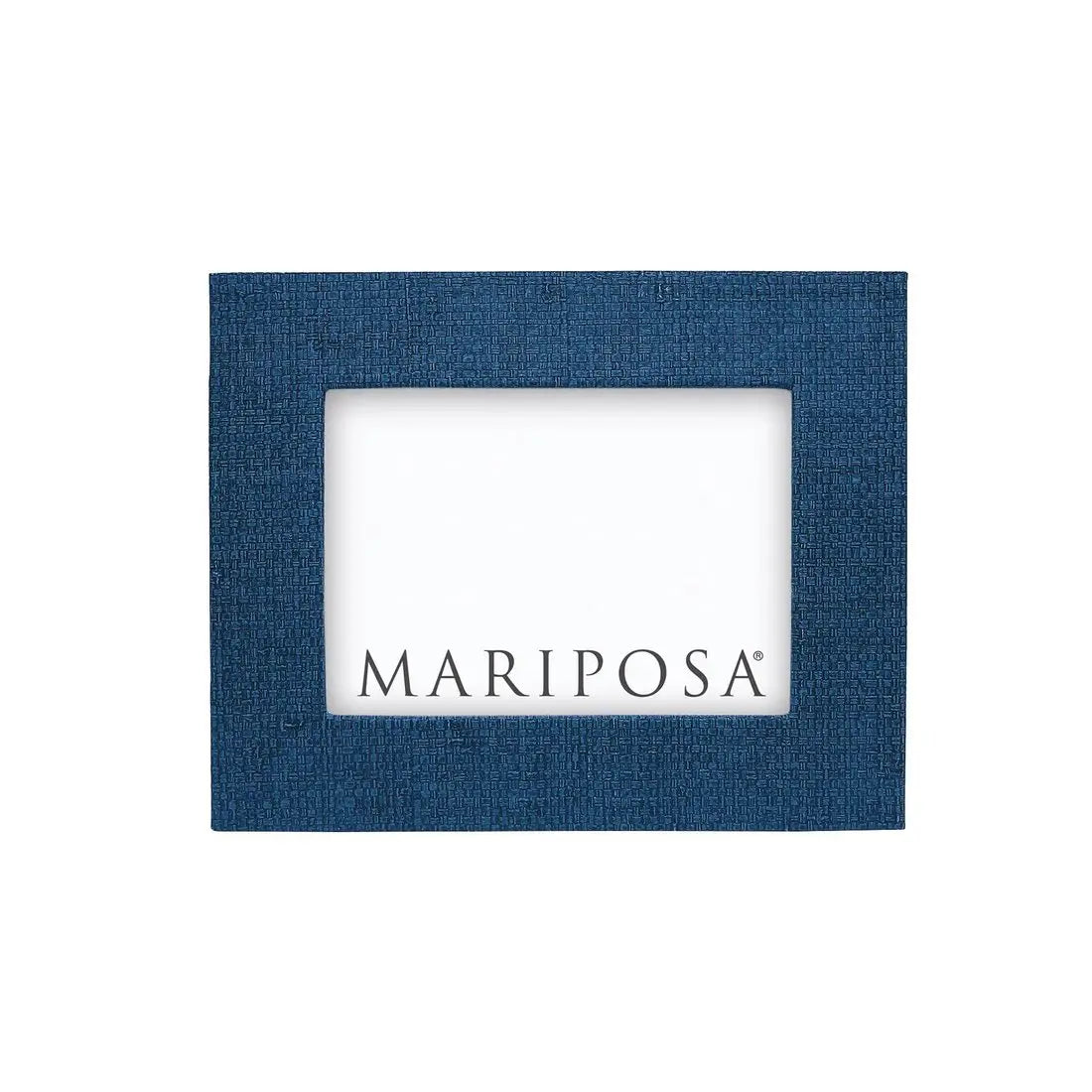 Mariposa Indigo Blue Faux Grasscloth 4 by 6 Frame