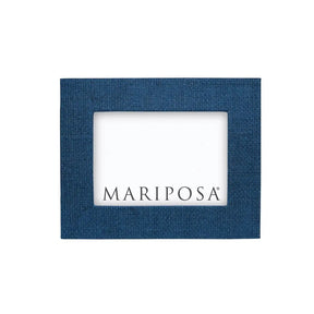 Mariposa Indigo Blue Faux Grasscloth 4 by 6 Frame