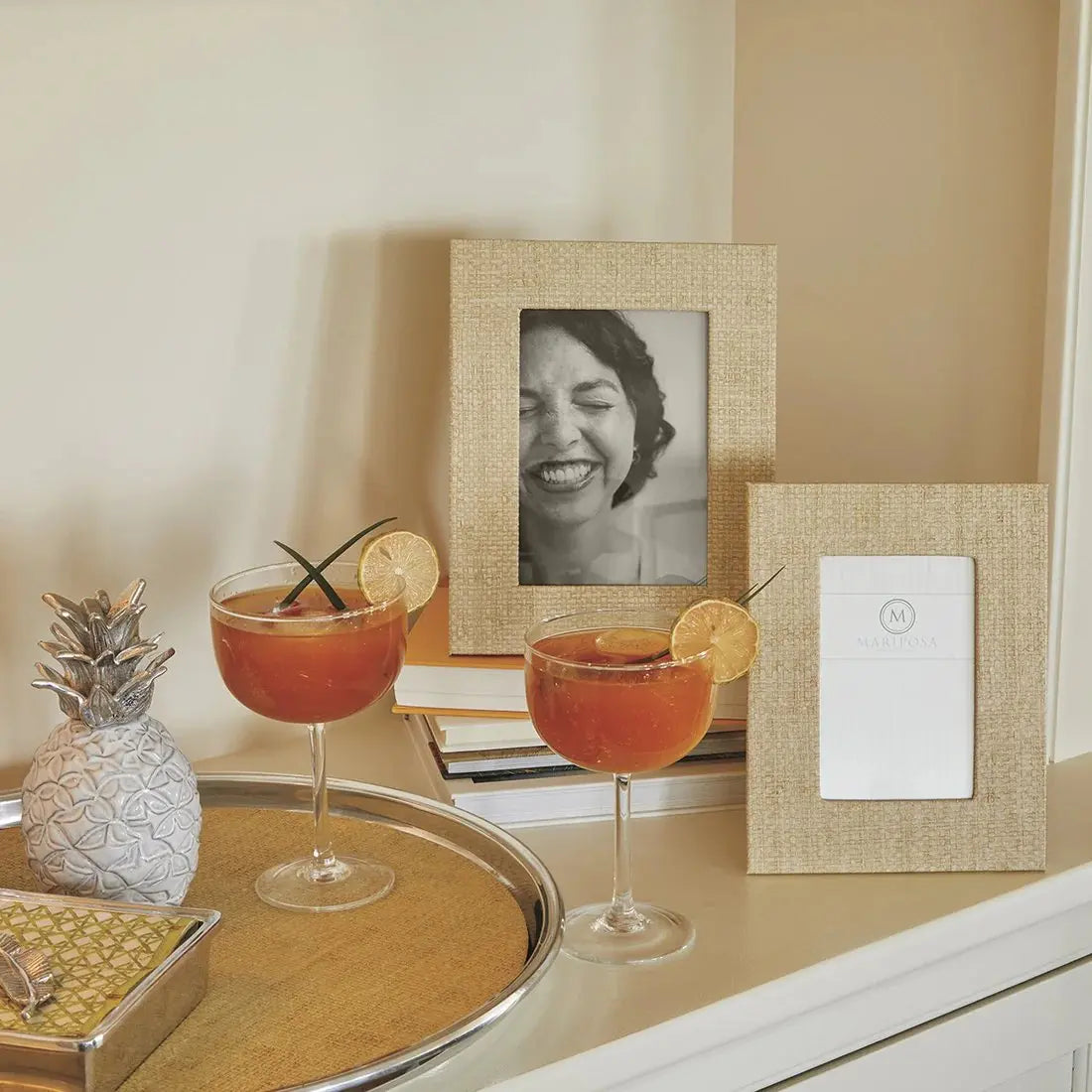 An image of Mariposa Faux Grasscloth Frame