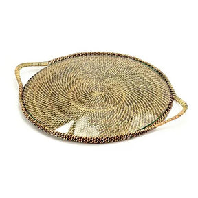 Calaisio Round Serving Tray with Glass Bottom