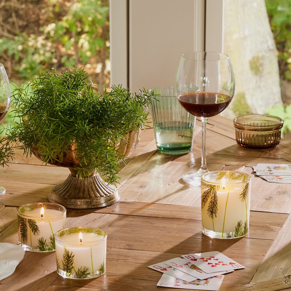 Thymes Frasier Fir Pine Needle Design Poured Candle Set