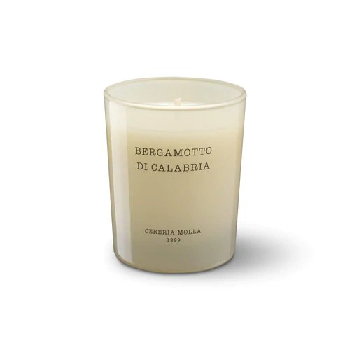 An image of Cereria Molla Bergamotto di calabria, Basil & Mandarin, Velvet Wood Votive Candle Gift Set
