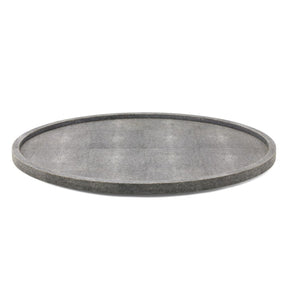 Blue Pheasant Calvin Cool Gray Lazy Susan Realistic Faux Shagreen- 24"