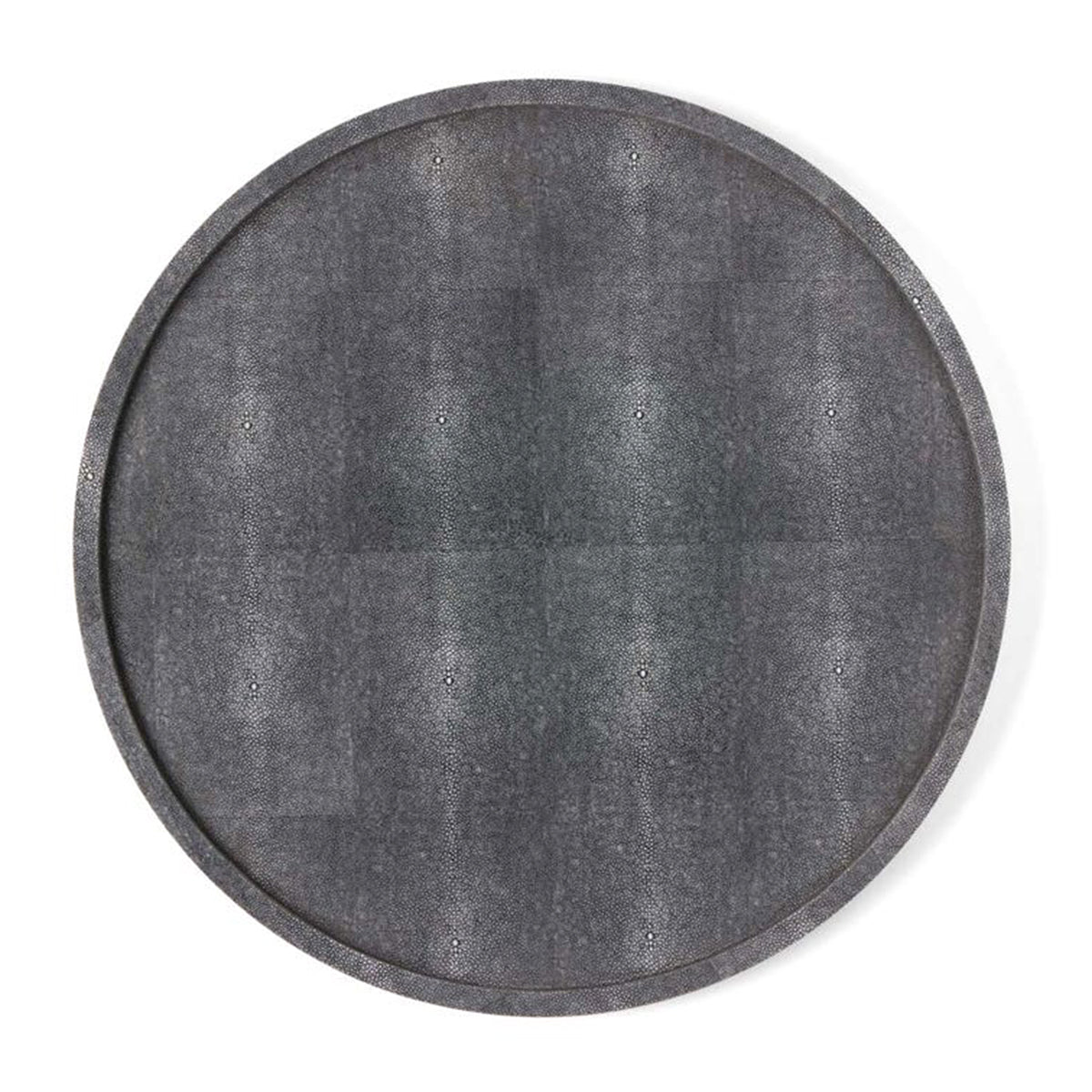 An image of Blue Pheasant Calvin Cool Gray Lazy Susan Realistic Faux Shagreen- 24"