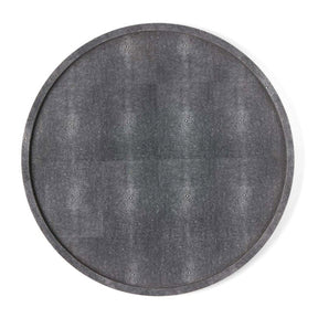 Blue Pheasant Calvin Cool Gray Lazy Susan Realistic Faux Shagreen- 24"